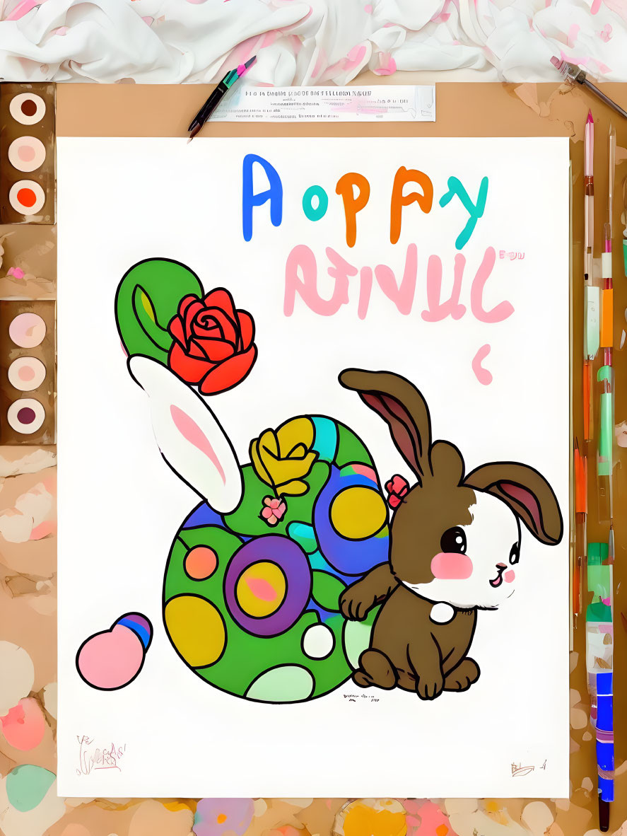 Strange cute bunny coloring