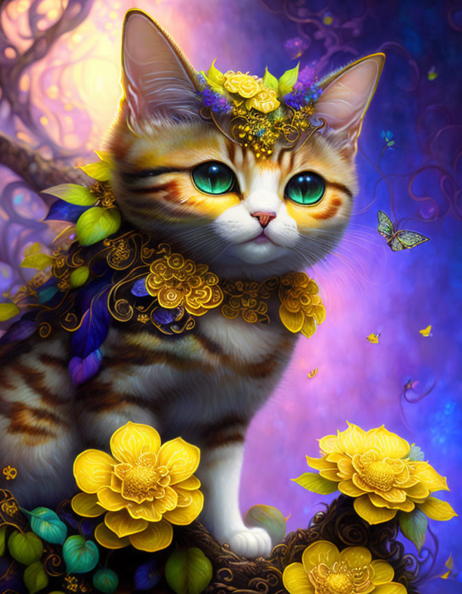 Cute flower cat