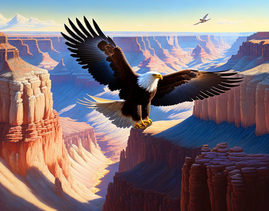eagle flying over mountains