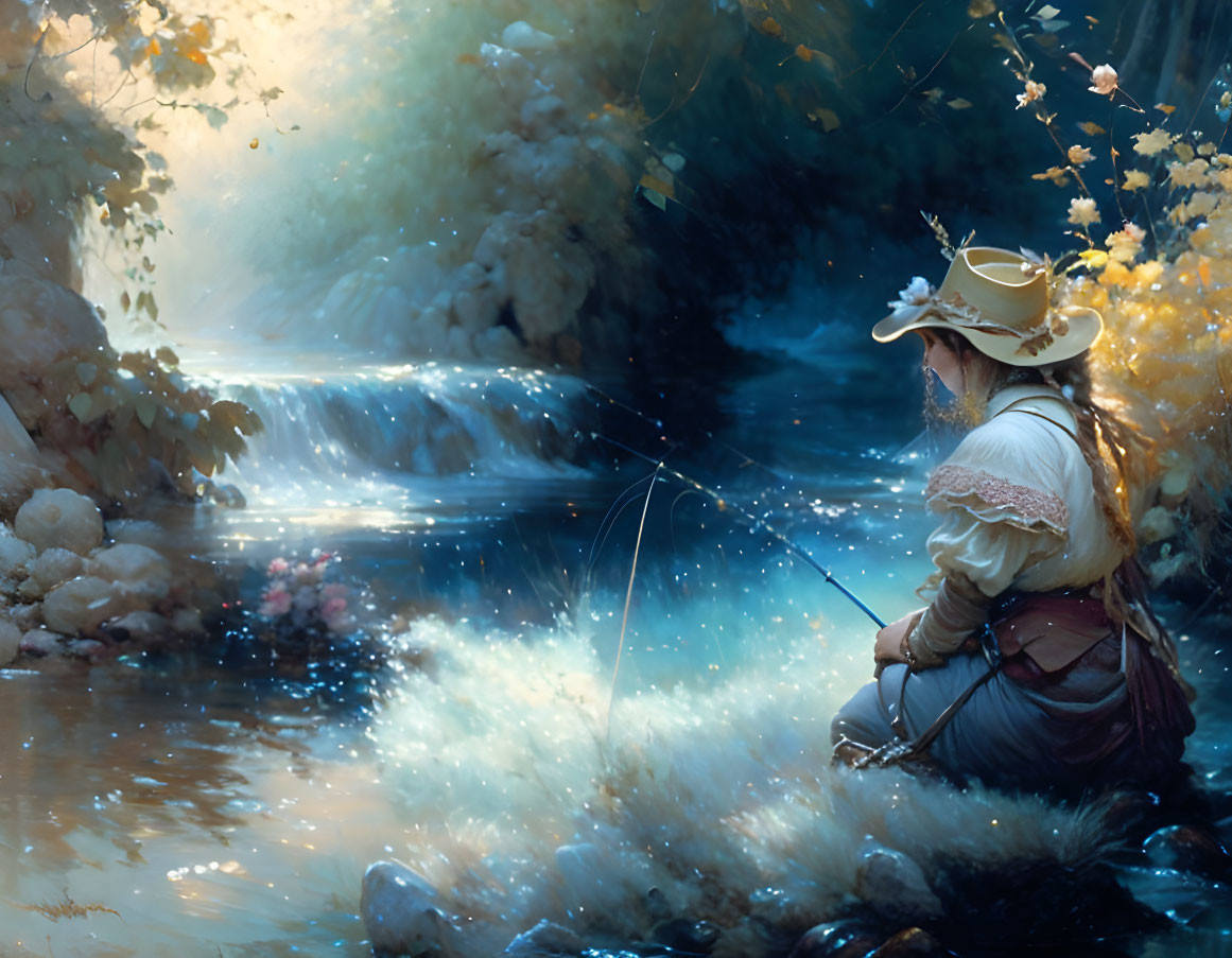  Fishing by the river