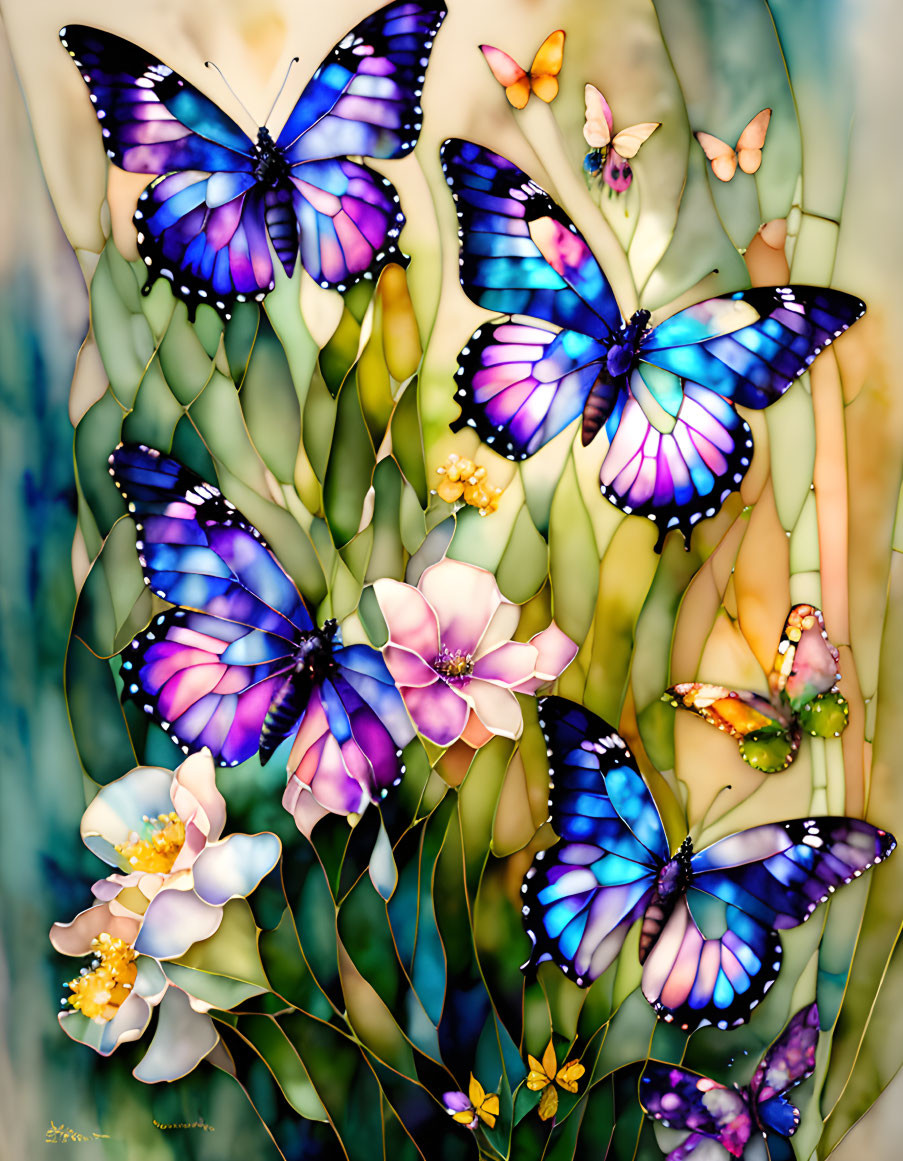 Buttflies and flowers