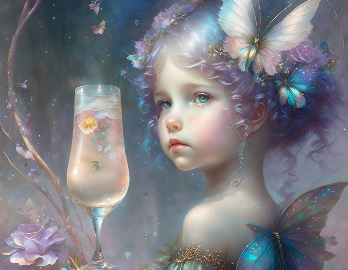 A glass of fairy juice for an adorable young fairy