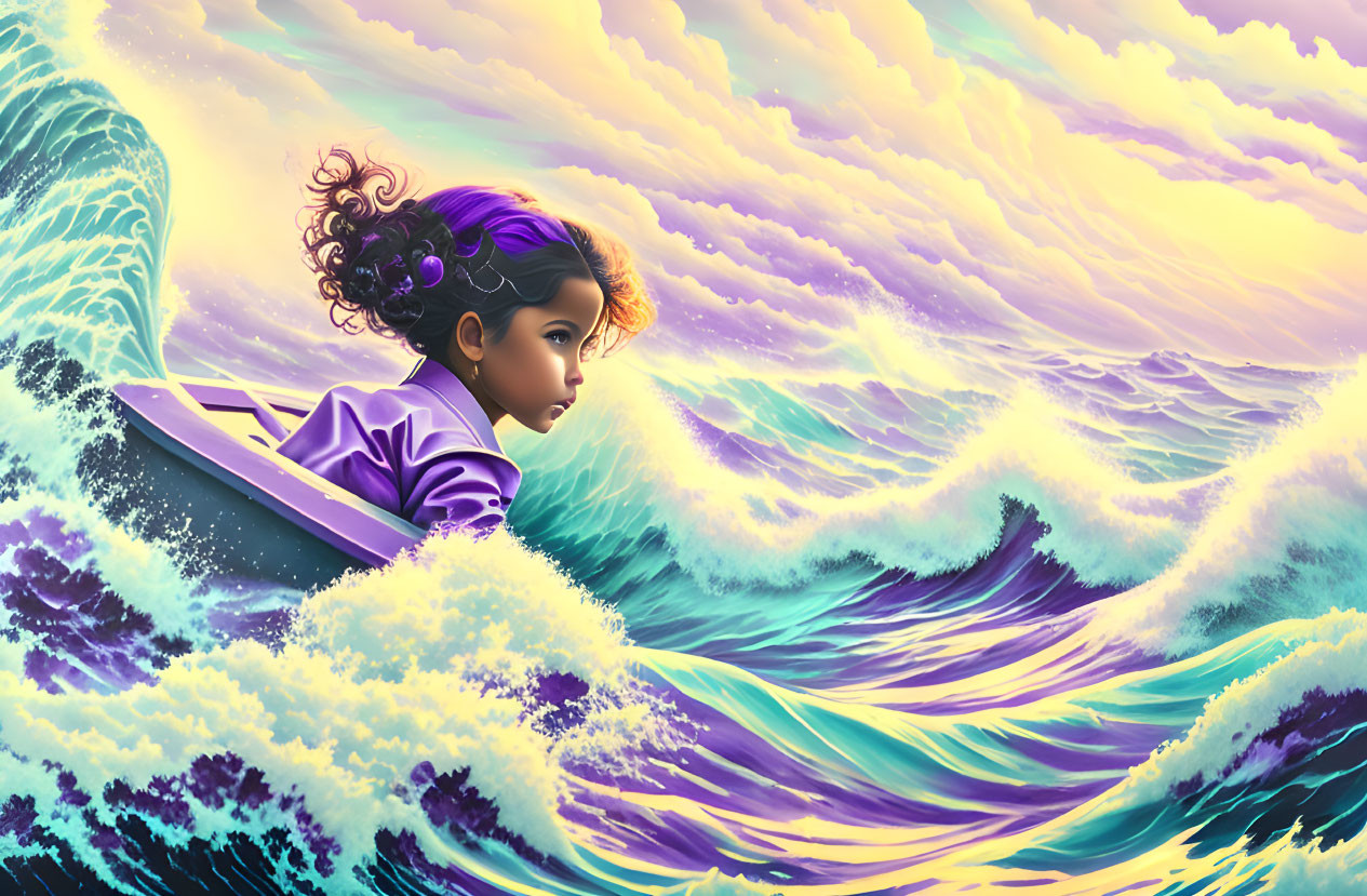 girl in high waves