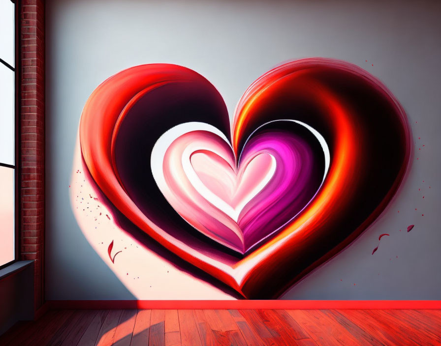 Corazón pintado en una pared