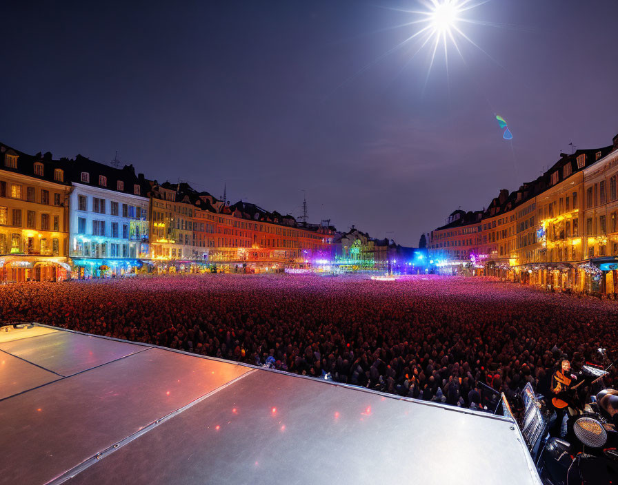 A concert in a city square
