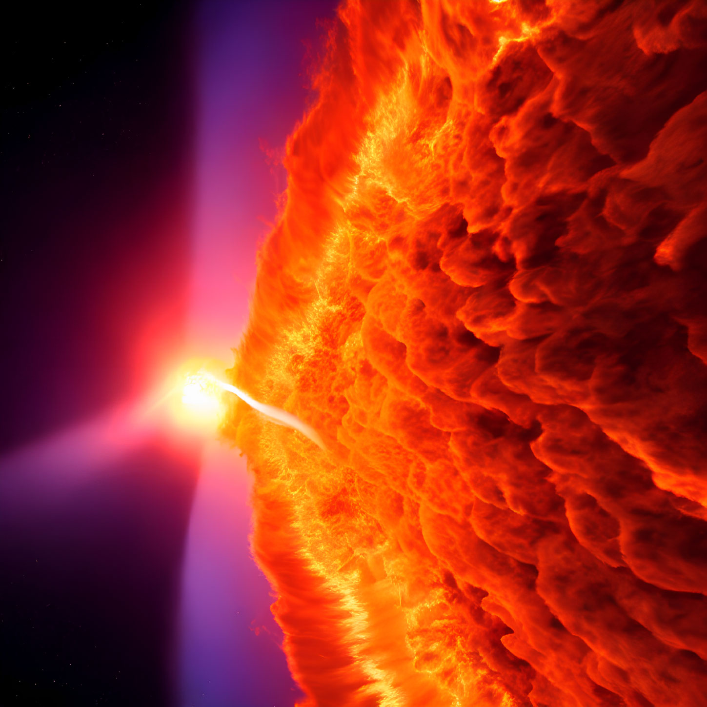 Colorful Solar Flare Eruption from Sun's Surface