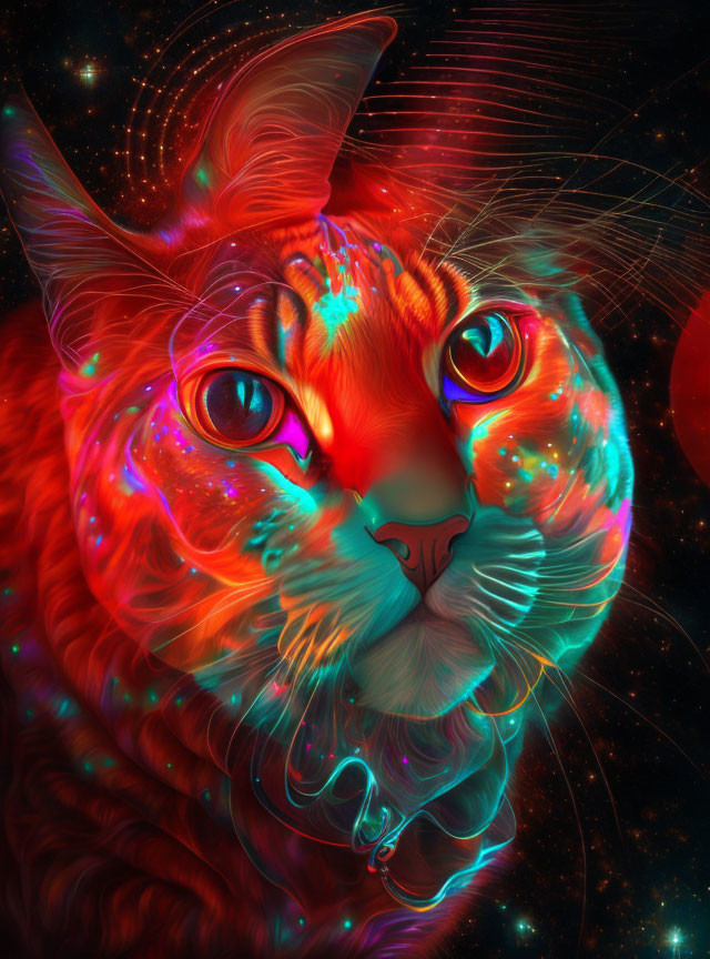 In the eye of a red cat