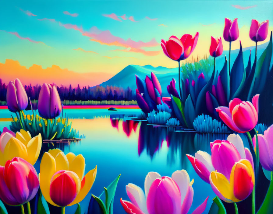 floral surrealistic painting