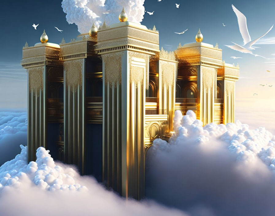 Gold palace in the clouds.