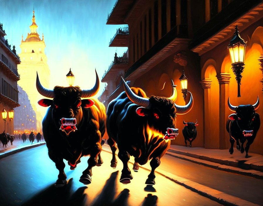 быки в городе