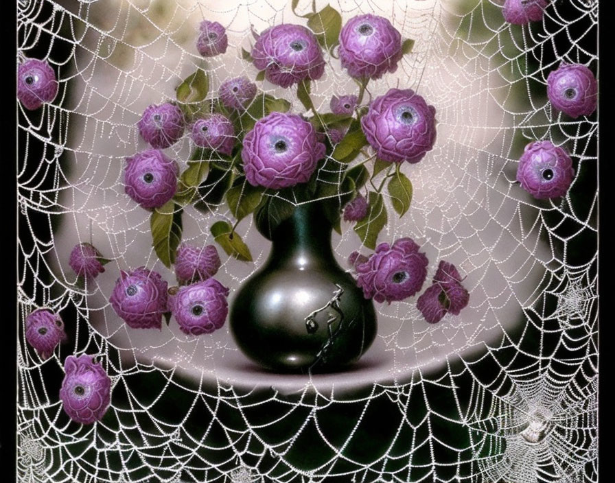 Romantic composition with spider webs.
