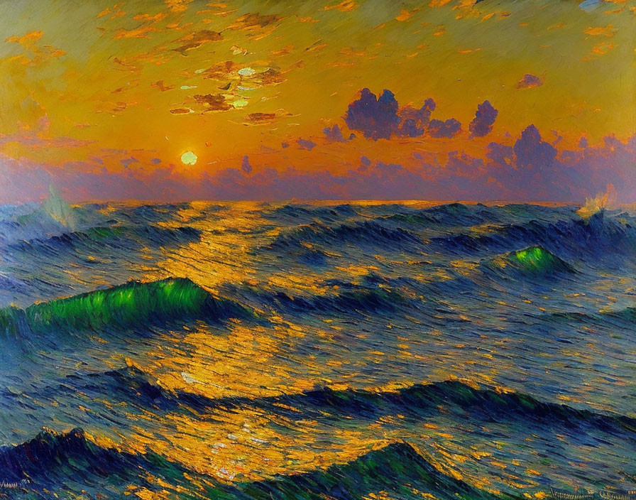 The sun on the waves