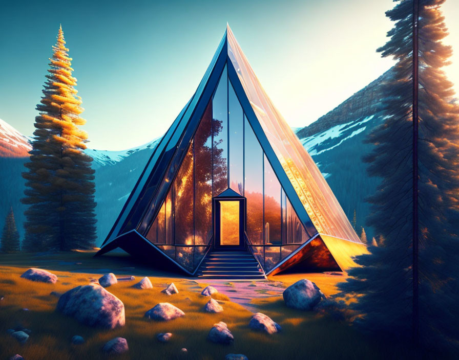 crystal house on the mountain