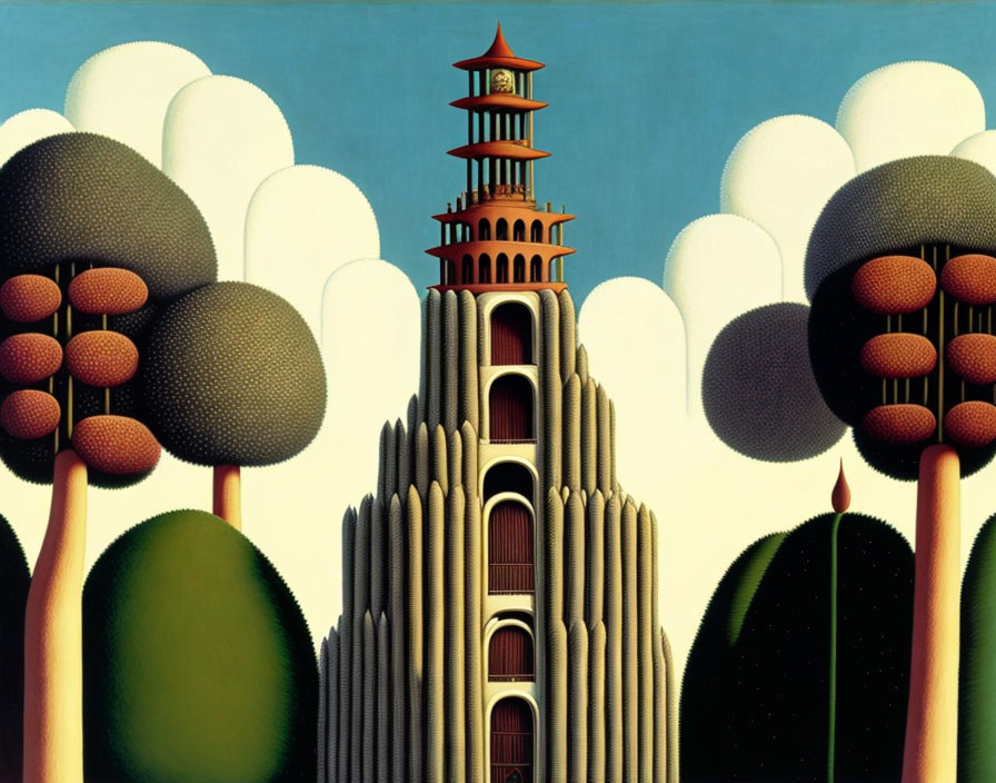 An ivory tower built by Henri Rousseau