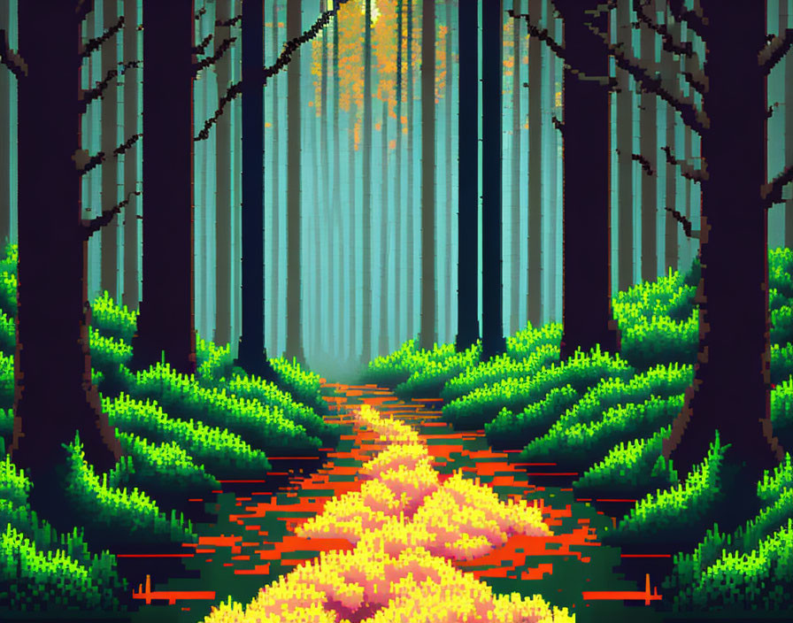 pixel road