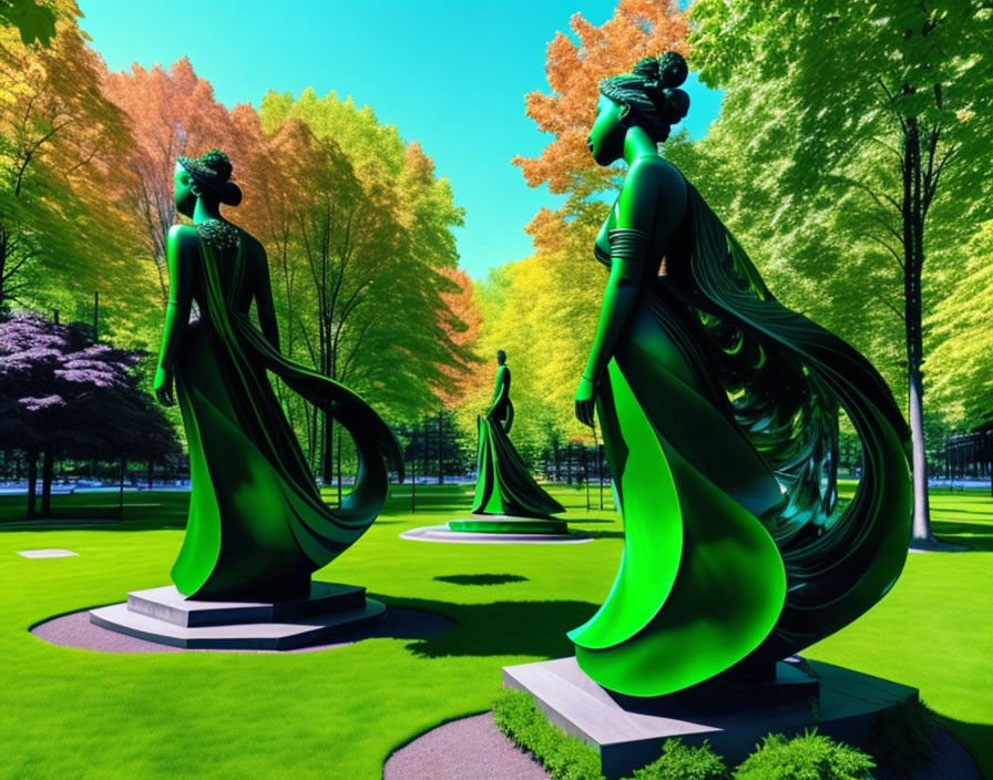 Green statues