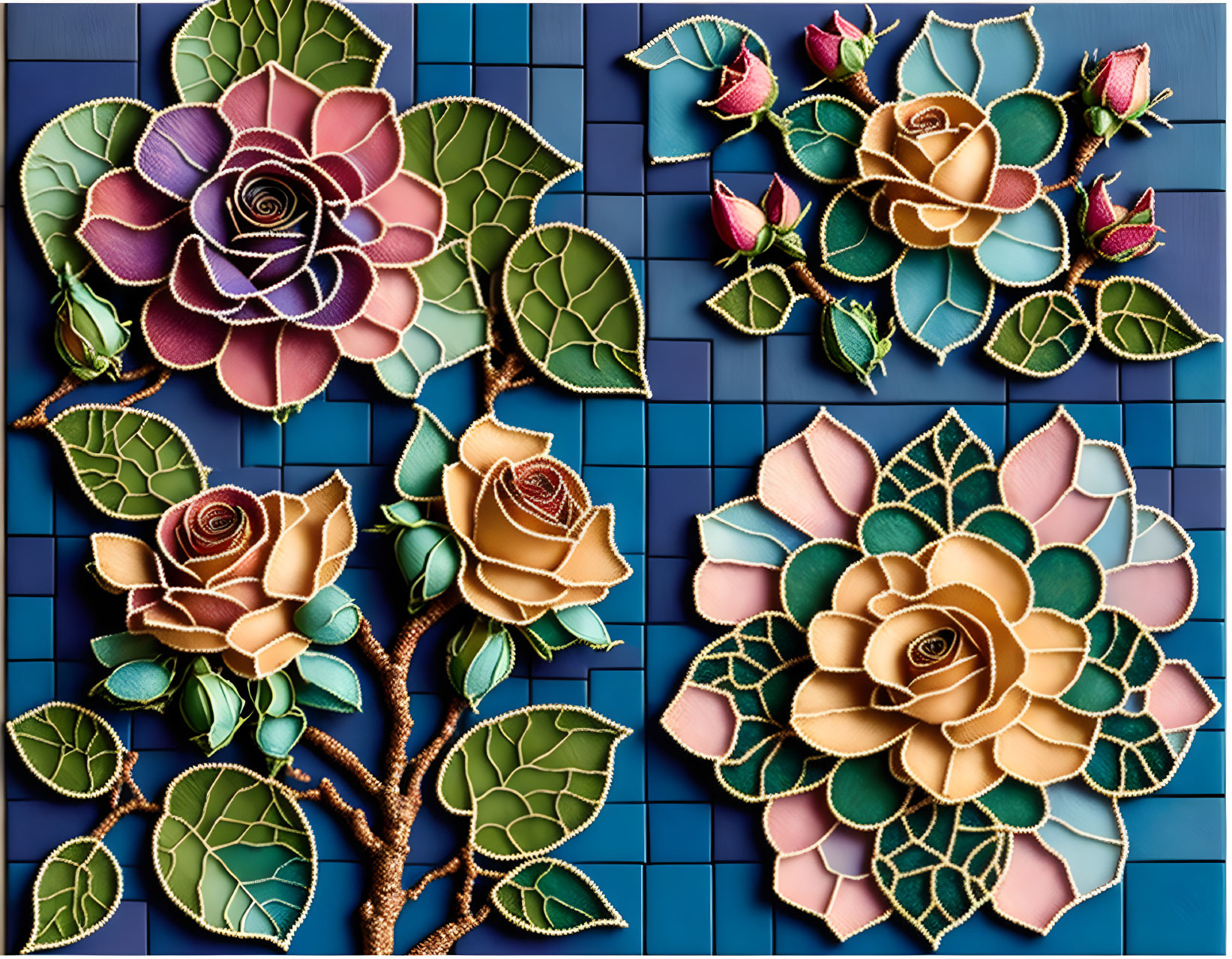 Tile roses
