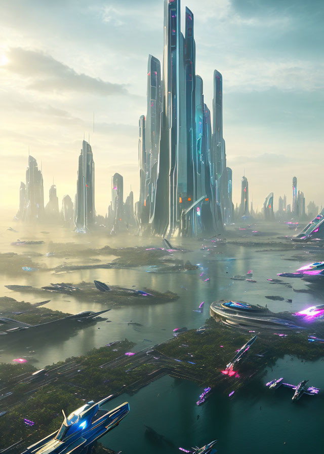 imaginative world of futuristic cities 