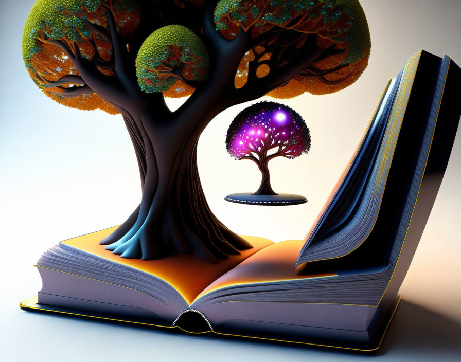 open book and tree
