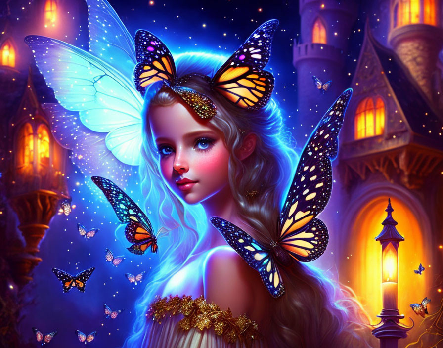 In a castle at times of the night, a fairy