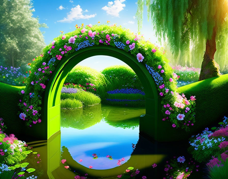 floral green arch