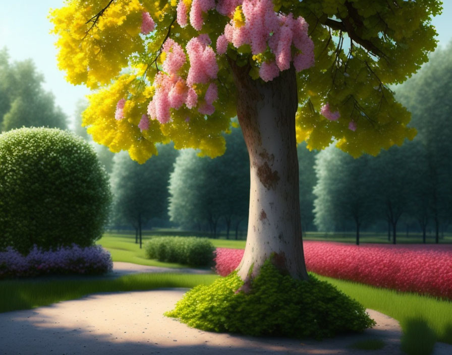 albero con fiori