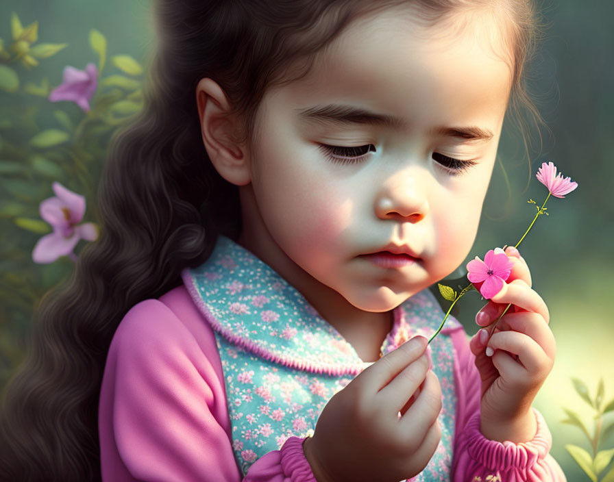 La bambina e il fiore