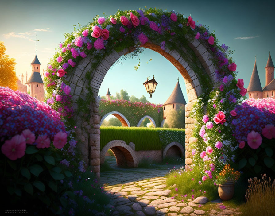 Arco  medievale con fiori