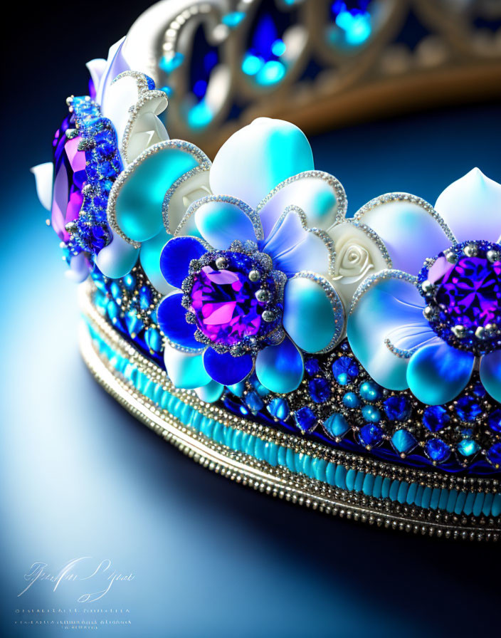 Blue flower crown
