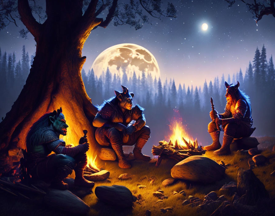orcs around the fire