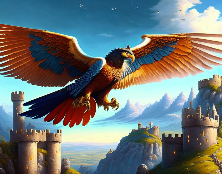 gryphon overlooking the castle