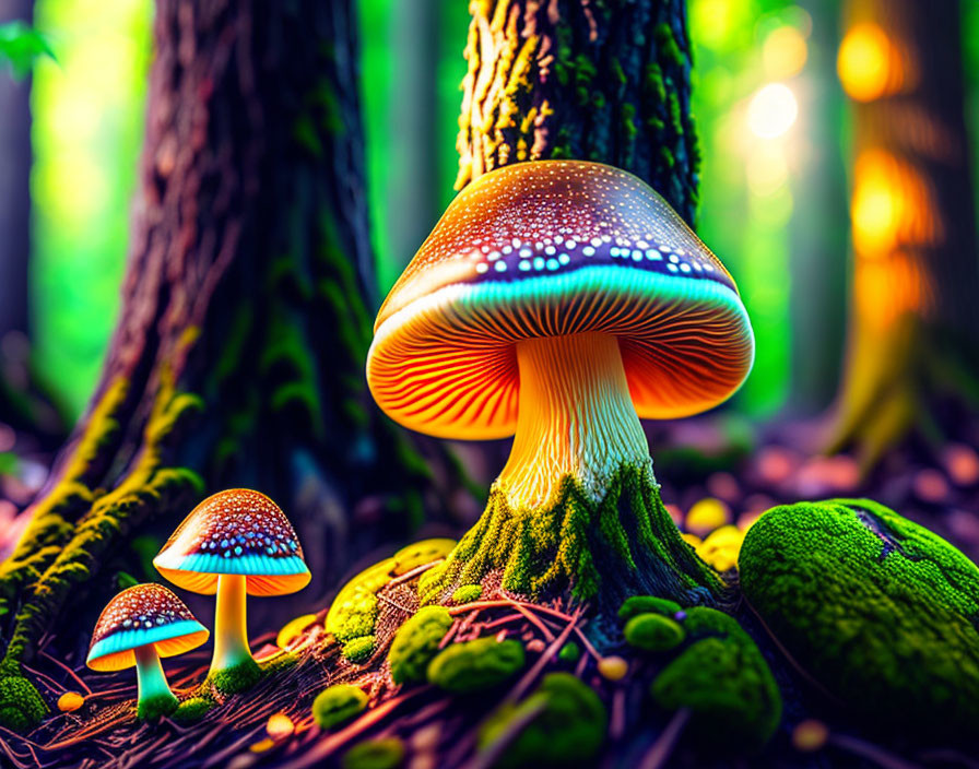 mushrooms in the mysterious woods