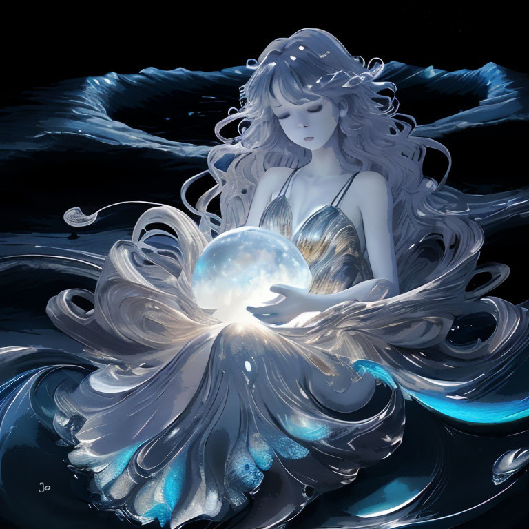 Lunar Embrace of the Water Goddess