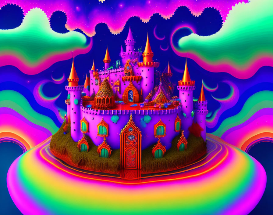 Castle caught in a psychedelic storm