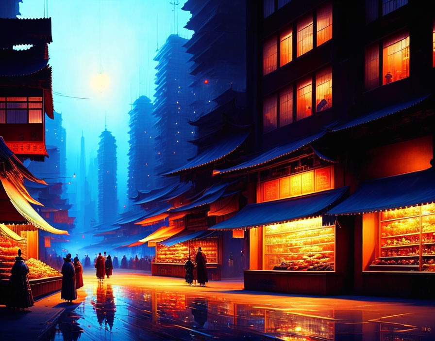 Modern Asian City at night