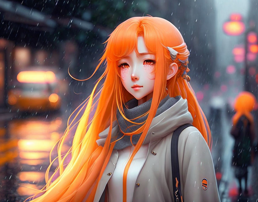 Anime Girl on a rainy day