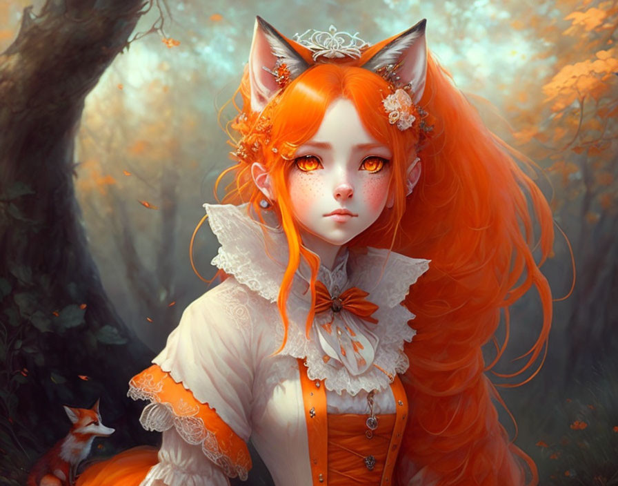 Anime Foxy Girl - (orange)