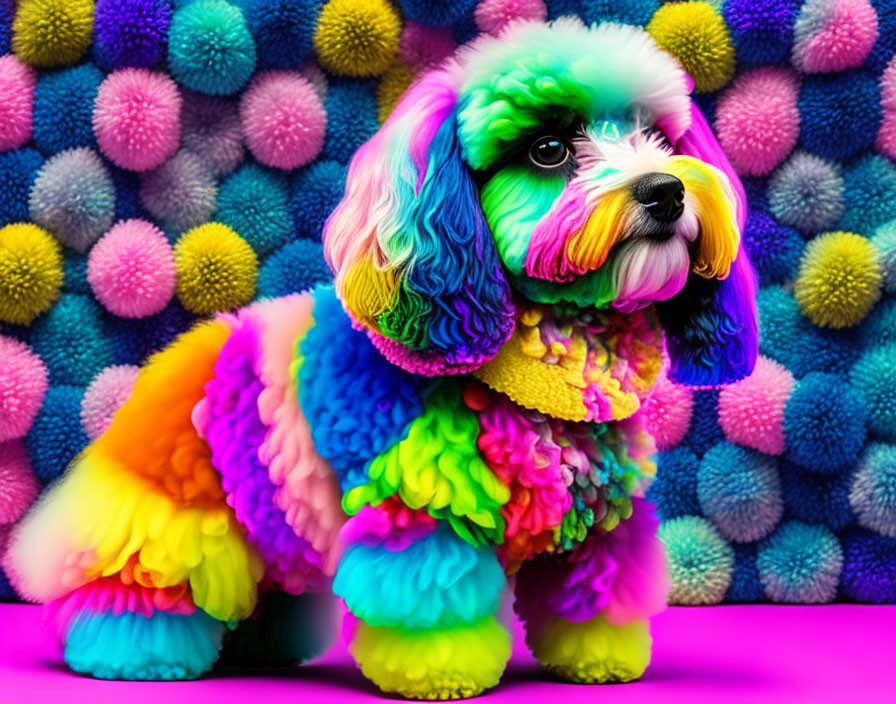Colorful maltipoo dog