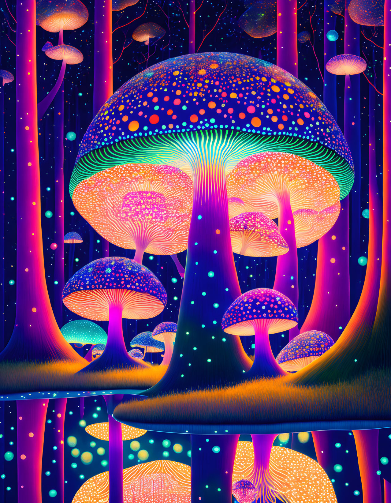 A forest of fantasy fungi