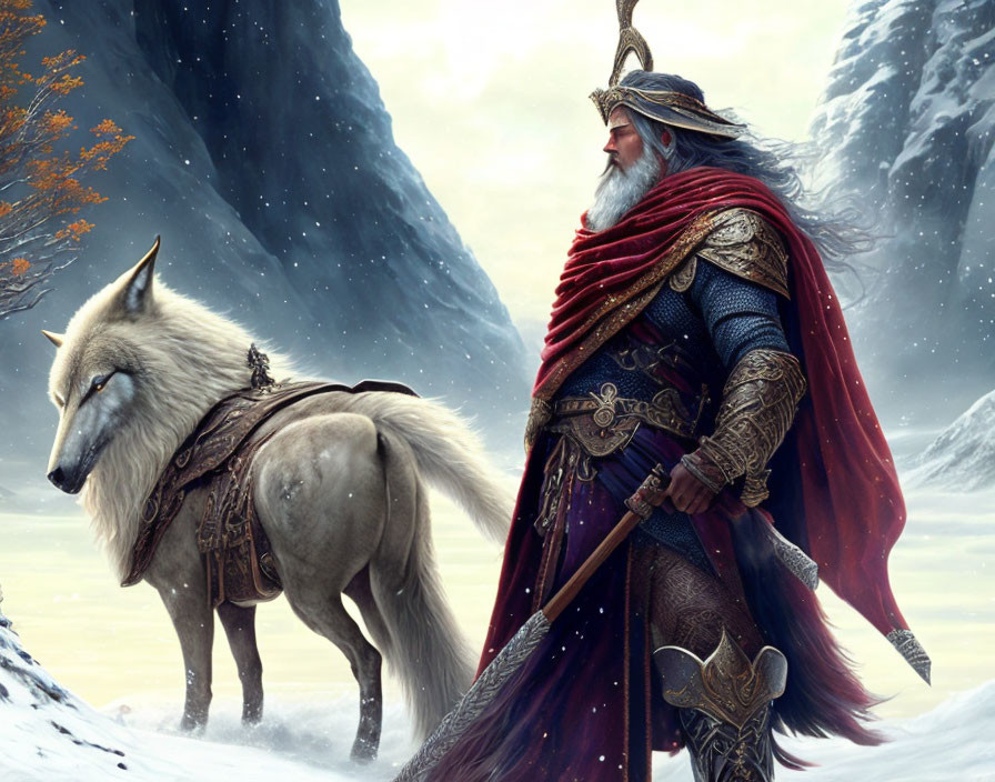 Old man with fantasy horse