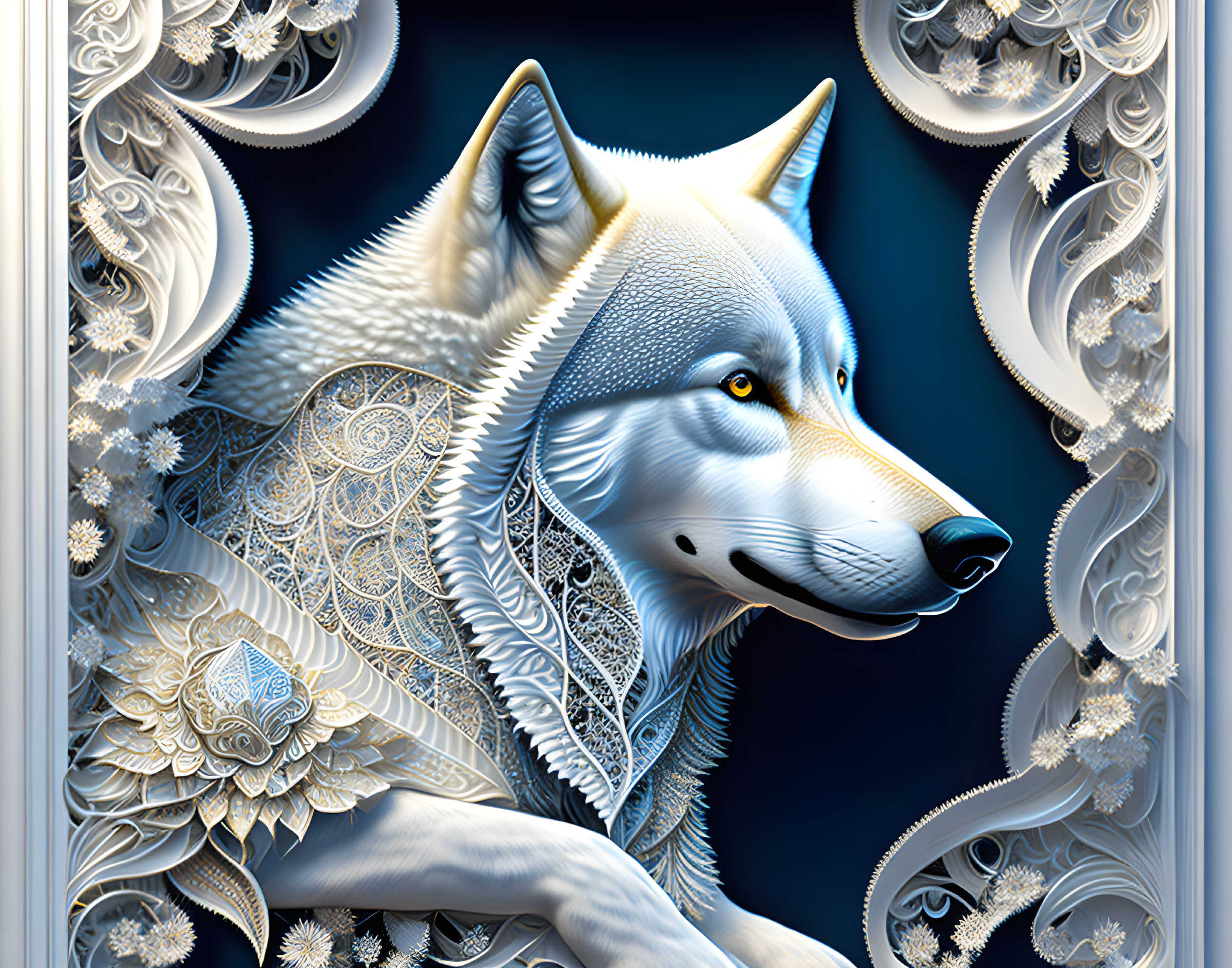 Stylized  White Wolf