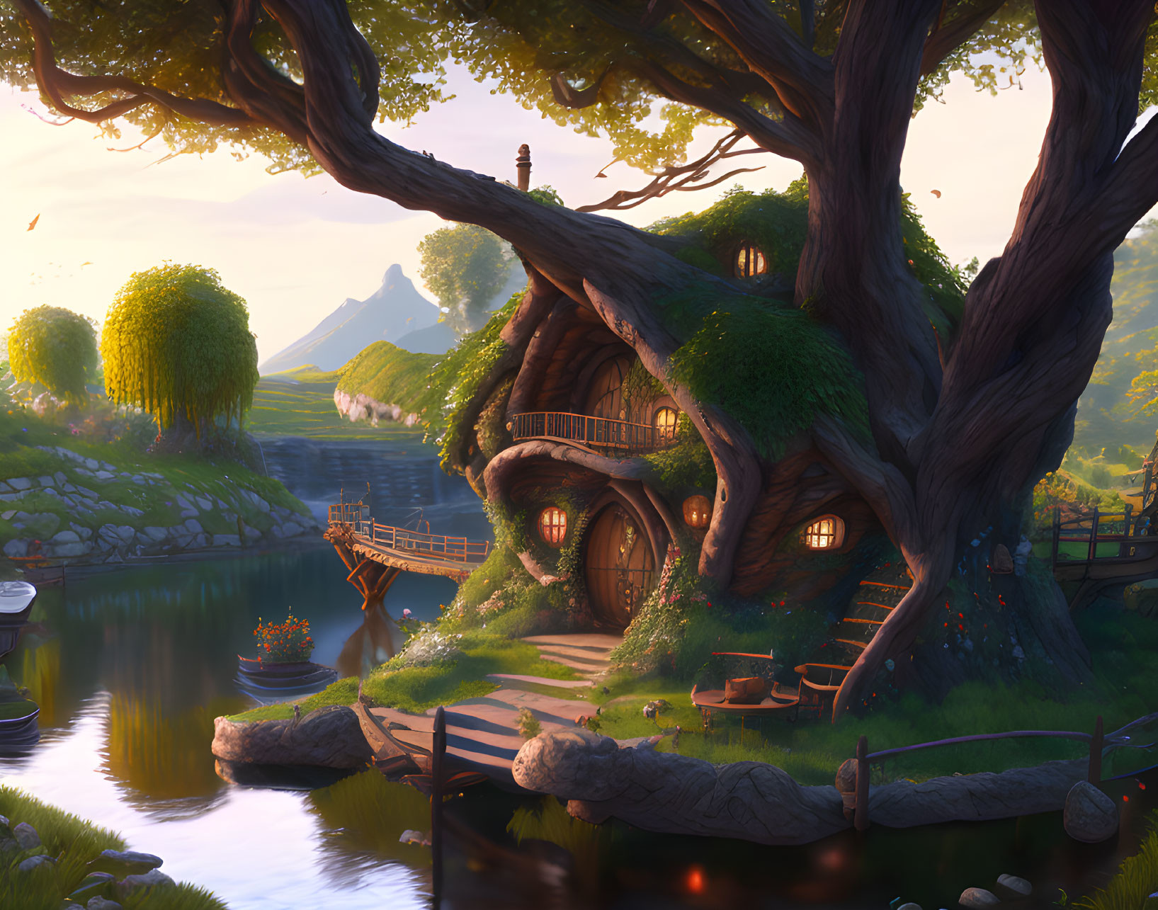 A Hobbit Home on the Lake
