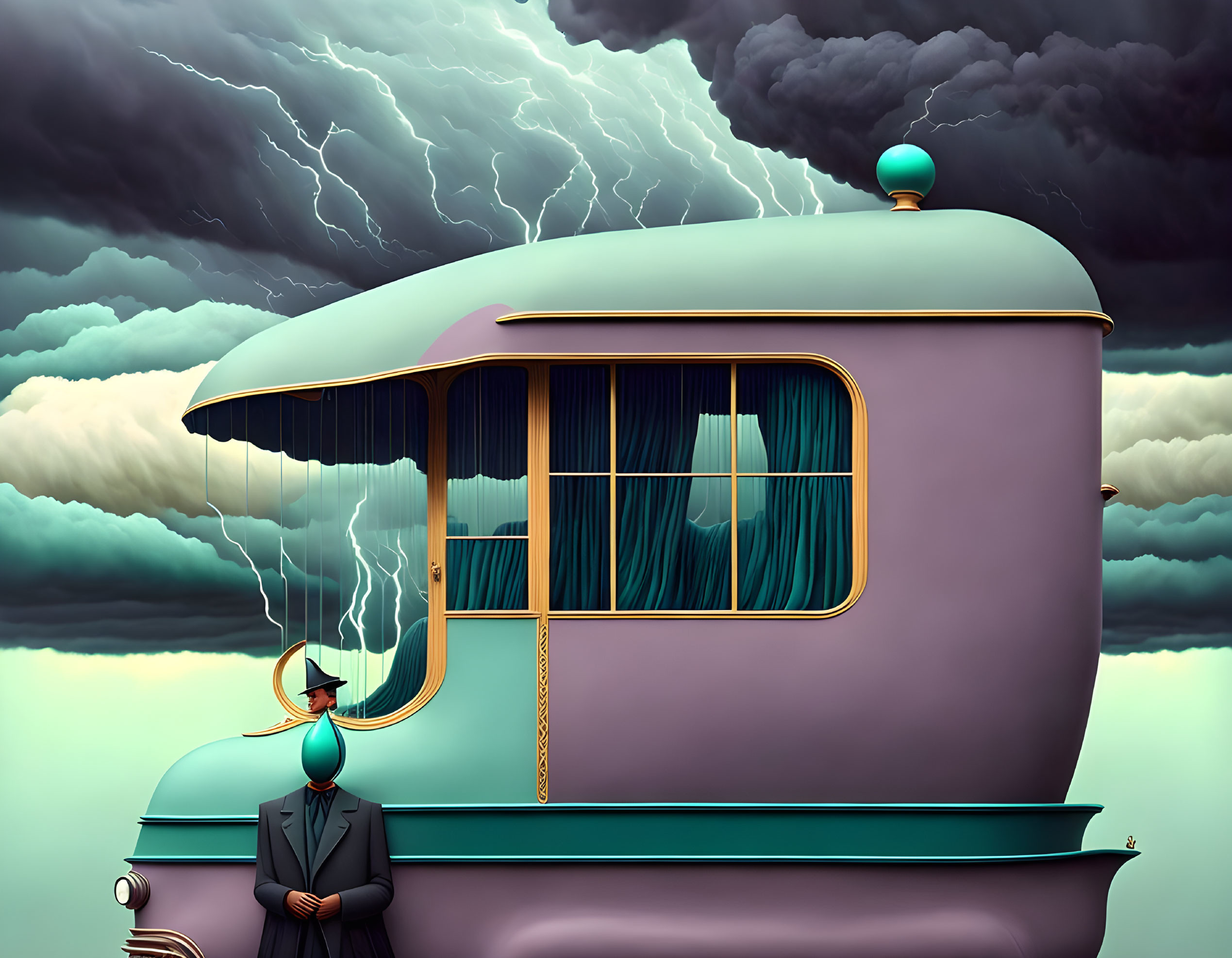 Surrealistic Vehicle in Storm