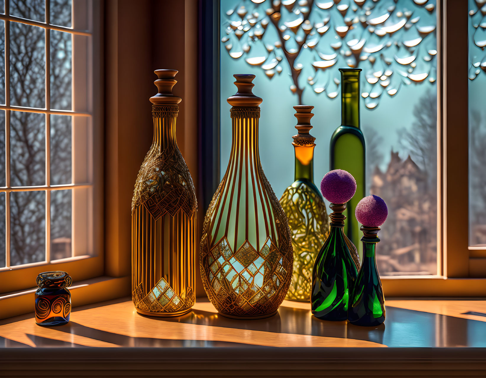 Bottles in a Window