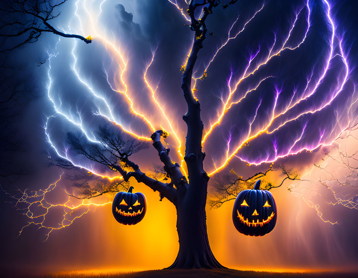Halloween Lightning Tree