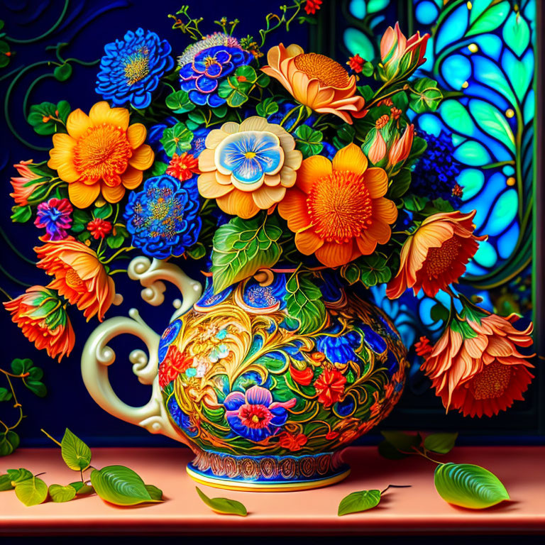 Flowers in a teapot