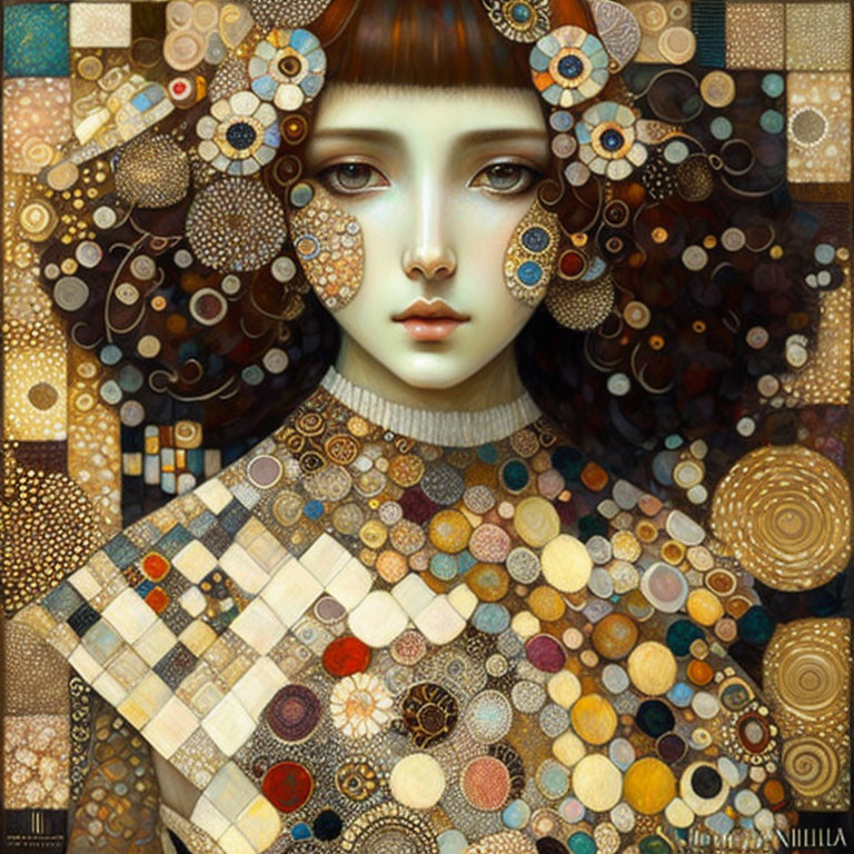 Patchwork Portrait of young girl