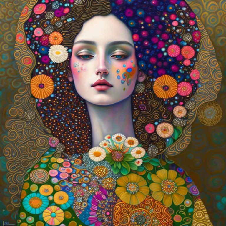 Patchwork, Klimt Stylle Woman