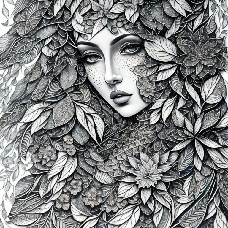 Black and White Detailed woman