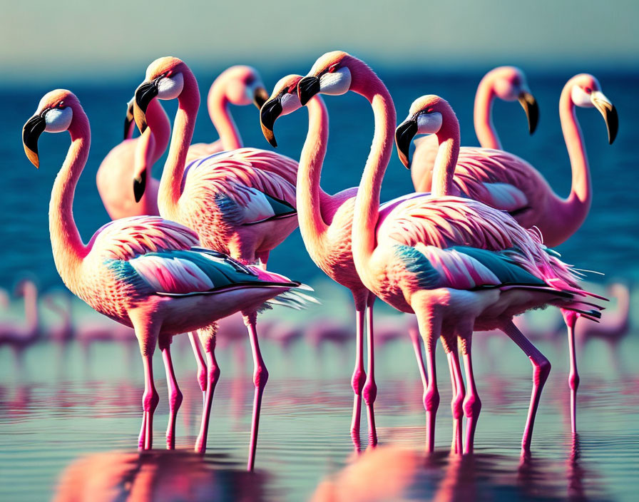 Angry flamingos